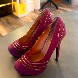 Colin Stuart Purple and Gold Heels